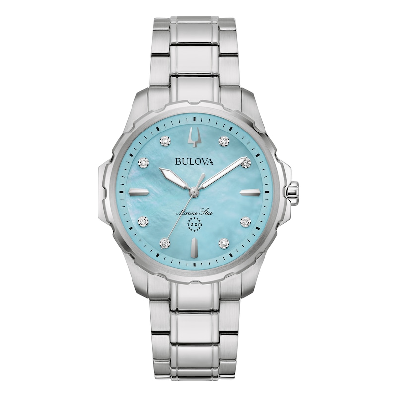 Main Image 1 of Bulova Marine Star Ladies' Blue MOP Dial & Stainless Steel Watch