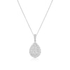 Thumbnail Image 1 of Platinum 1ct Diamond Pear Double Halo Pendant Necklace