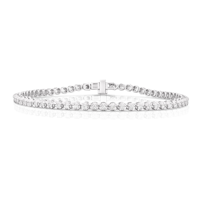 Main Image 1 of Platinum 3ct Diamond Certified Claw Set Bracelet