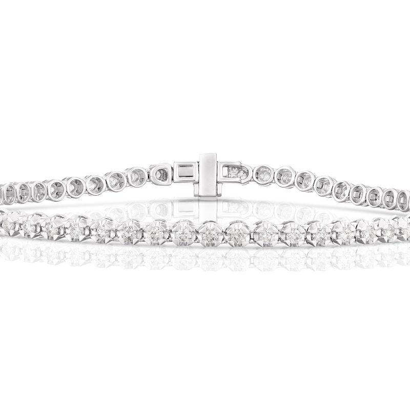 Main Image 2 of Platinum 3ct Diamond Certified Claw Set Bracelet