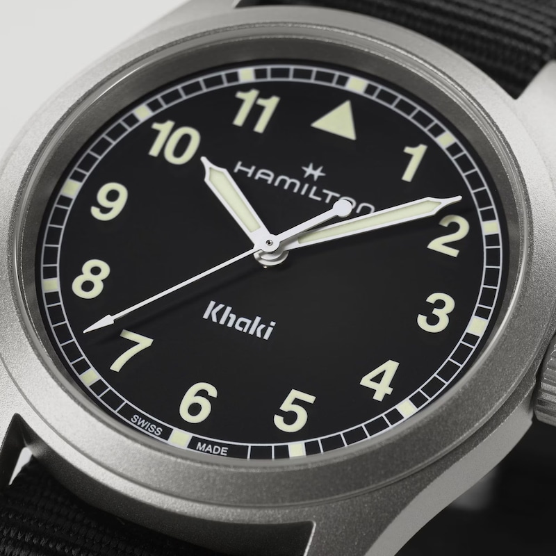 Main Image 4 of Hamilton Khaki Field Black Textile Strap Watch