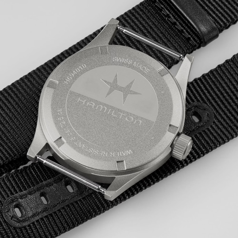 Main Image 6 of Hamilton Khaki Field Black Textile Strap Watch