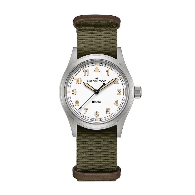 Main Image 1 of Hamilton Khaki Field Quartz 38mm Men's Green Textile Strap Watch