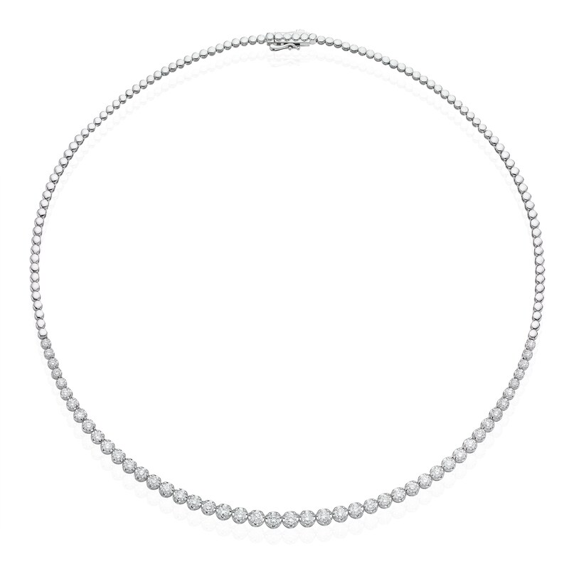 Main Image 2 of 18ct White Gold 18&quot; 4.05ct Diamond Tennis Necklace