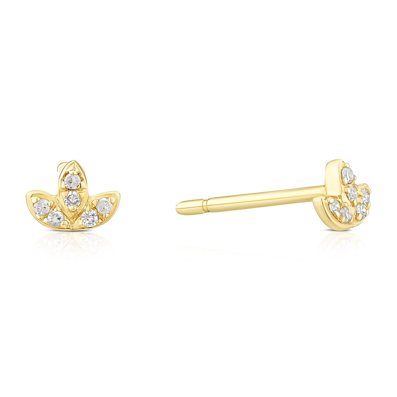 Main Image 1 of 9ct Yellow Gold Diamond Stud Earrings