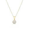 Thumbnail Image 1 of 9ct Yellow Gold 18&quot;&quot; 0.19ct Diamond Cluster Pendant