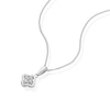 Thumbnail Image 2 of Sterling Silver 0.10ct Diamond Clover Shaped Pendant Necklace