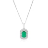 Thumbnail Image 1 of 9ct White Gold 0.20ct Diamond & Emerald Halo Pendant