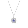 Thumbnail Image 1 of 9ct White Gold 0.12ct Diamond & Tanzanite Double Halo Pendant