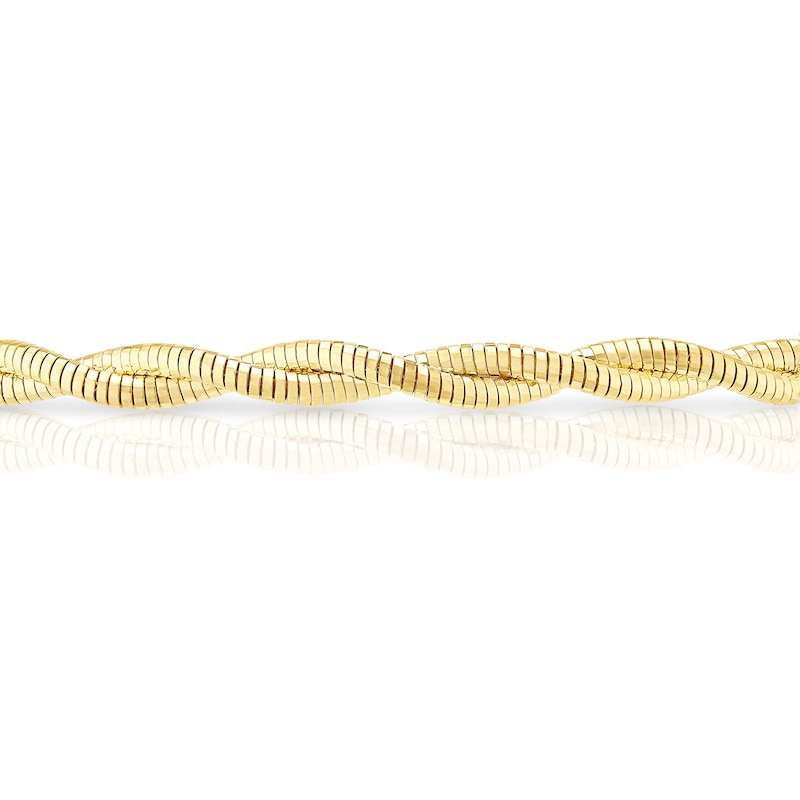 Main Image 2 of 9ct Yellow Gold 7&quot; Twist Sparkle Spring Chain Bracelet