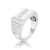 Thumbnail Image 2 of Sterling Silver & Cubic Zirconia Baguette Textured Signet Ring