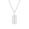 Thumbnail Image 1 of Sterling Silver & Cubic Zirconia Square Dog Tag Pendant