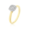 Thumbnail Image 2 of 9ct Two Gold 0.25ct Diamond Cushion Shaped Cluster Ring