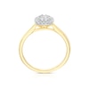 Thumbnail Image 3 of 9ct Two Gold 0.25ct Diamond Cushion Shaped Cluster Ring