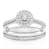 Thumbnail Image 1 of 9ct White Gold 0.50ct Diamond Round Cut Halo Bridal Set