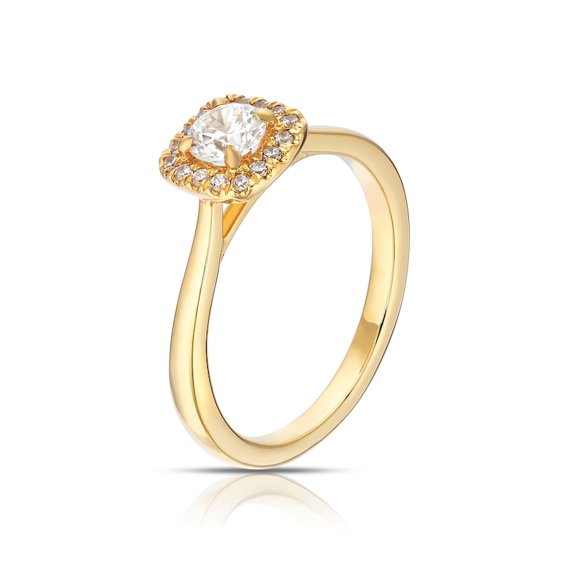 Main Image 2 of 18ct Yellow Gold 0.50ct Diamond Halo Ring