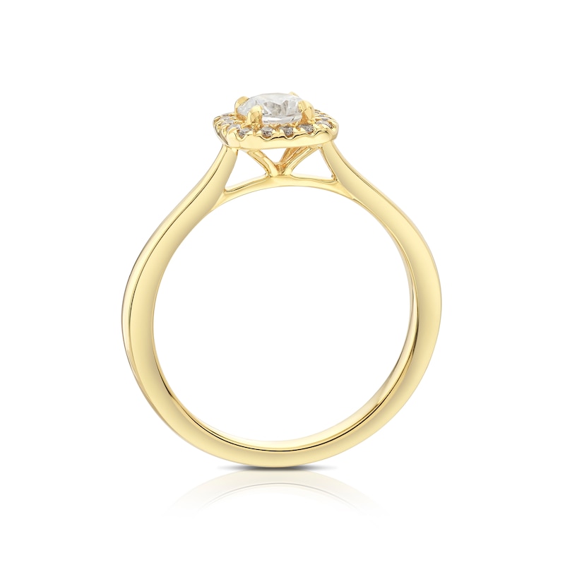 Main Image 3 of 18ct Yellow Gold 0.50ct Diamond Halo Ring