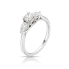 Thumbnail Image 2 of Platinum 0.75ct Diamond Round & Pear Cut Trillogy Ring