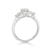 Thumbnail Image 3 of Platinum 0.75ct Diamond Round & Pear Cut Trillogy Ring