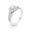 Thumbnail Image 2 of Platinum 0.75ct Diamond Cushion Shaped Bridal Set