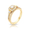 Thumbnail Image 2 of 18ct Yellow Gold 0.75ct Diamond Cushion Shaped Bridal Set