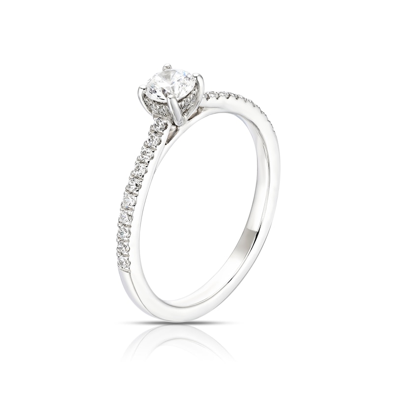 Main Image 2 of The Diamond Story Platinum 0.50ct Diamond Round Cut Solitaire Ring