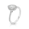 Thumbnail Image 2 of The Diamond Story Platinum 0.75ct Diamond Pear Shaped Double Halo Ring