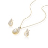 Thumbnail Image 2 of 9ct Yellow Gold Cubic Zirconia Twisted Pear Shaped Earrings & Pendant Set