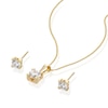 Thumbnail Image 2 of 9ct Yellow Gold Cubic Zirconia Stud Earrings & Pendant Necklace Jewellery Set