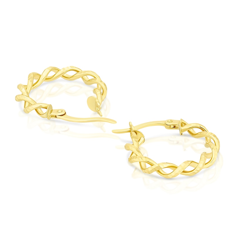 Main Image 2 of 9ct Yellow Gold Open Twist Hoop Earrings