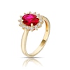 Thumbnail Image 2 of 9ct Yellow Gold Created Ruby & Cubic Zirconia Halo Ring