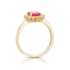 Thumbnail Image 3 of 9ct Yellow Gold Created Ruby & Cubic Zirconia Halo Ring