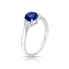 Thumbnail Image 2 of 9ct White Gold Created Sapphire & Cubic Zirconia Trilogy Ring