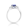 Thumbnail Image 3 of 9ct White Gold Created Sapphire & Cubic Zirconia Trilogy Ring