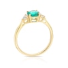 Thumbnail Image 3 of 9ct Yellow Gold Created Emerald & Cubic Zirconia Trilogy Ring