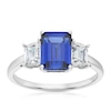 Thumbnail Image 1 of 9ct White Gold Created Sapphire & Cubic Zirconia Trilogy Ring