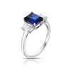 Thumbnail Image 2 of 9ct White Gold Created Sapphire & Cubic Zirconia Trilogy Ring