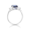 Thumbnail Image 3 of 9ct White Gold Created Sapphire & Cubic Zirconia Trilogy Ring