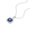 Thumbnail Image 2 of 9ct White Gold  16+2&quot; Created Sapphire & Cubic Zirconia Halo Pendant