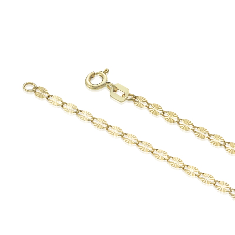 Main Image 3 of 9ct Yellow Gold 16&quot; Starburst Diamond Cut Chain