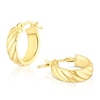 Thumbnail Image 1 of 9ct Yellow Gold 8mm Twist Texture Huggie Hoop Earrings