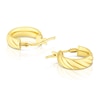 Thumbnail Image 2 of 9ct Yellow Gold 8mm Twist Texture Huggie Hoop Earrings