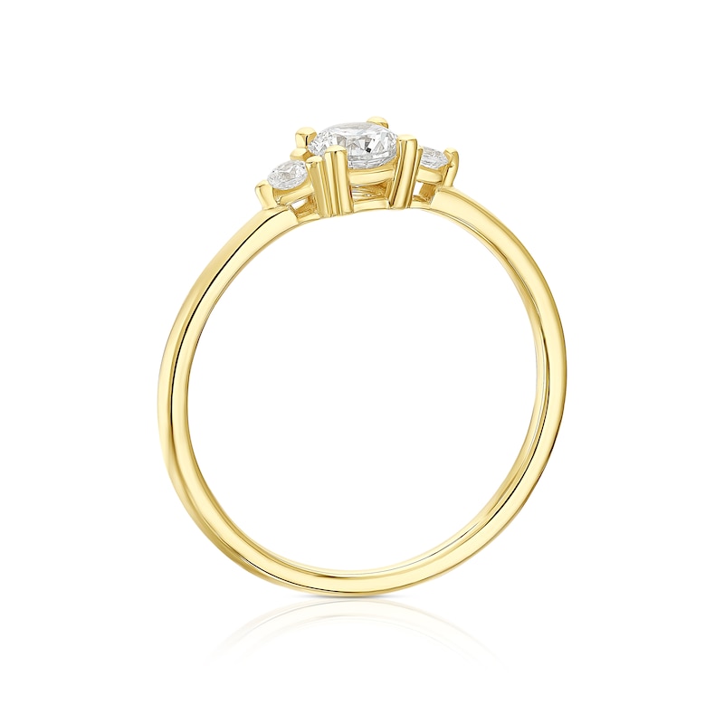 Main Image 3 of 9ct Yellow Gold Cubic Zirconia Trilogy Ring