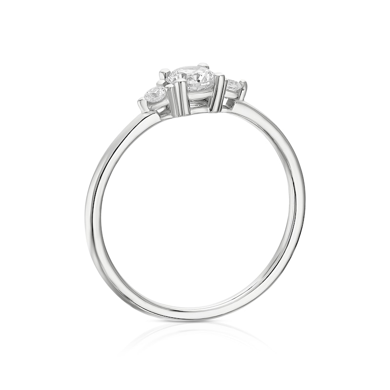 Main Image 3 of 9ct White Gold Cubic Zirconia Trilogy Ring