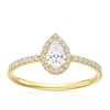 Thumbnail Image 1 of 9ct Yellow Gold Cubic Zirconia Pear Shaped Halo Ring