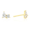 Thumbnail Image 1 of 9ct Yellow Gold Round & Pear Cubic Zirconia Stud Earrings