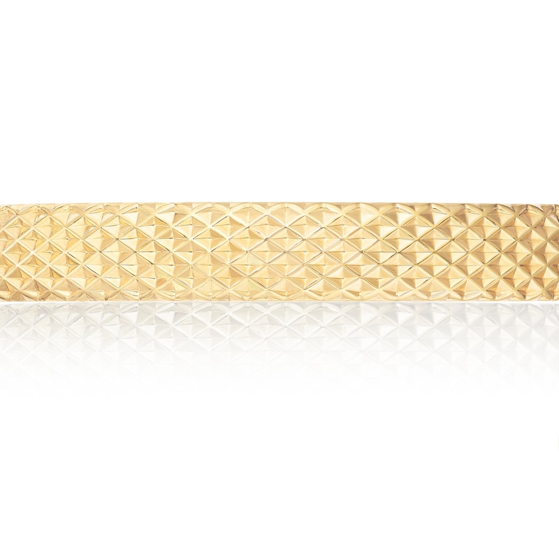 Main Image 3 of 9ct Yellow Gold Diamond Cut Wide Bangle