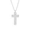 Thumbnail Image 1 of Sterling Silver 20&quot; Braided Cross Pendant