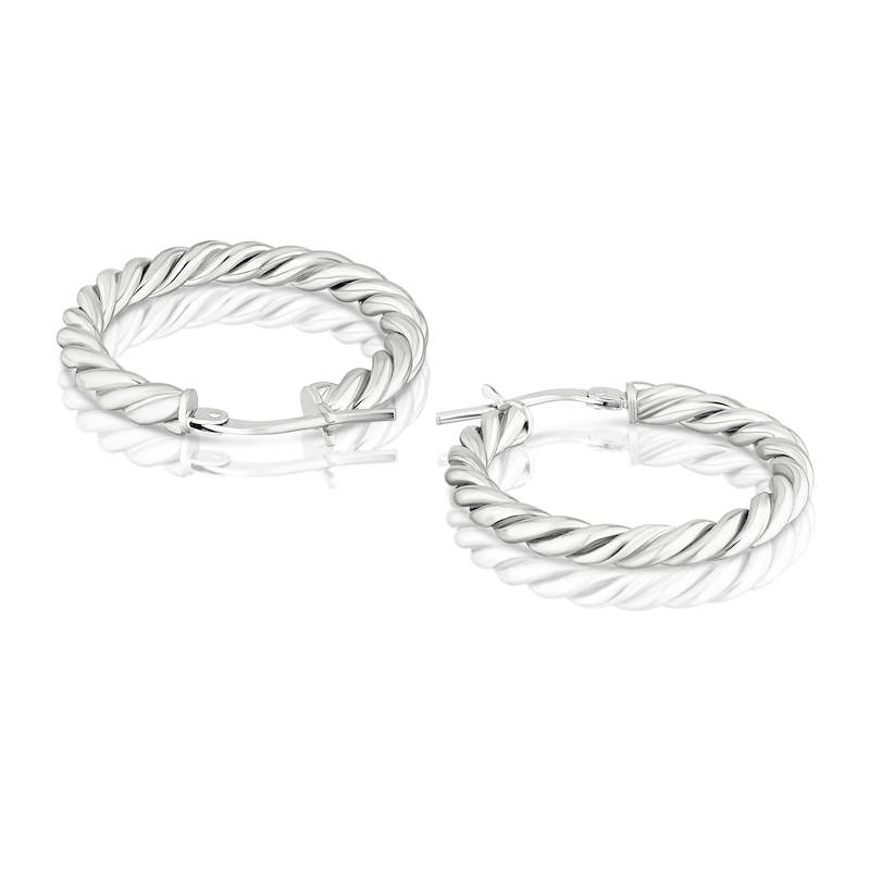 Main Image 2 of Sterling Silver 20mm Twist Hoop Earrings