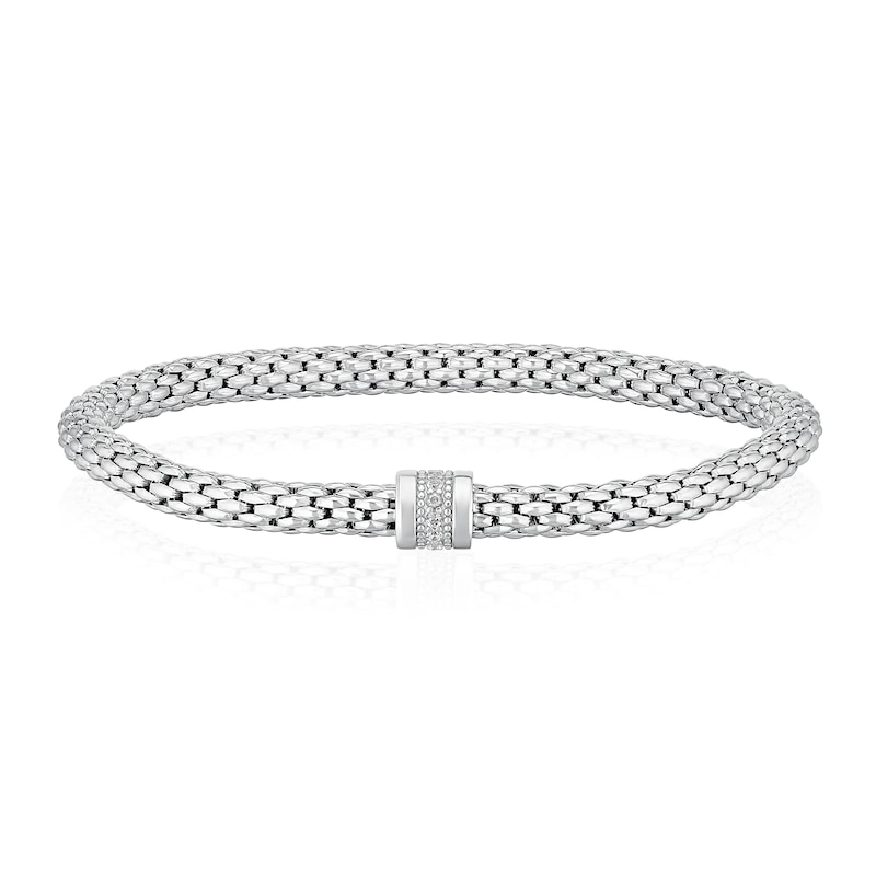 Main Image 1 of Sterling Silver 7.5&quot; Tubular Expandable Bracelet